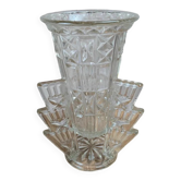 Vase Art Déco « Fusée » en verre moulé