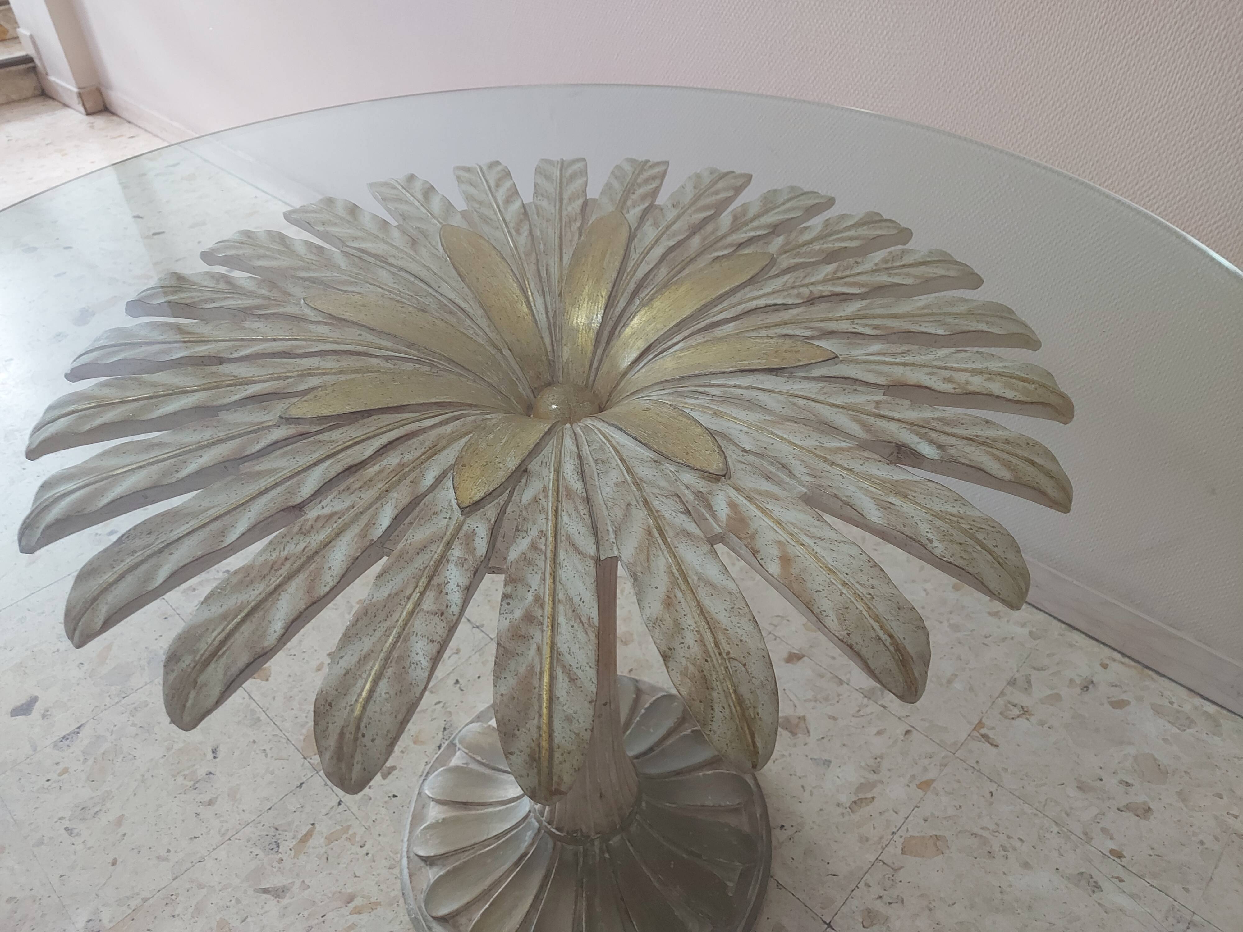 Italian daisy table 60s, 70'S design table Chelini Florence