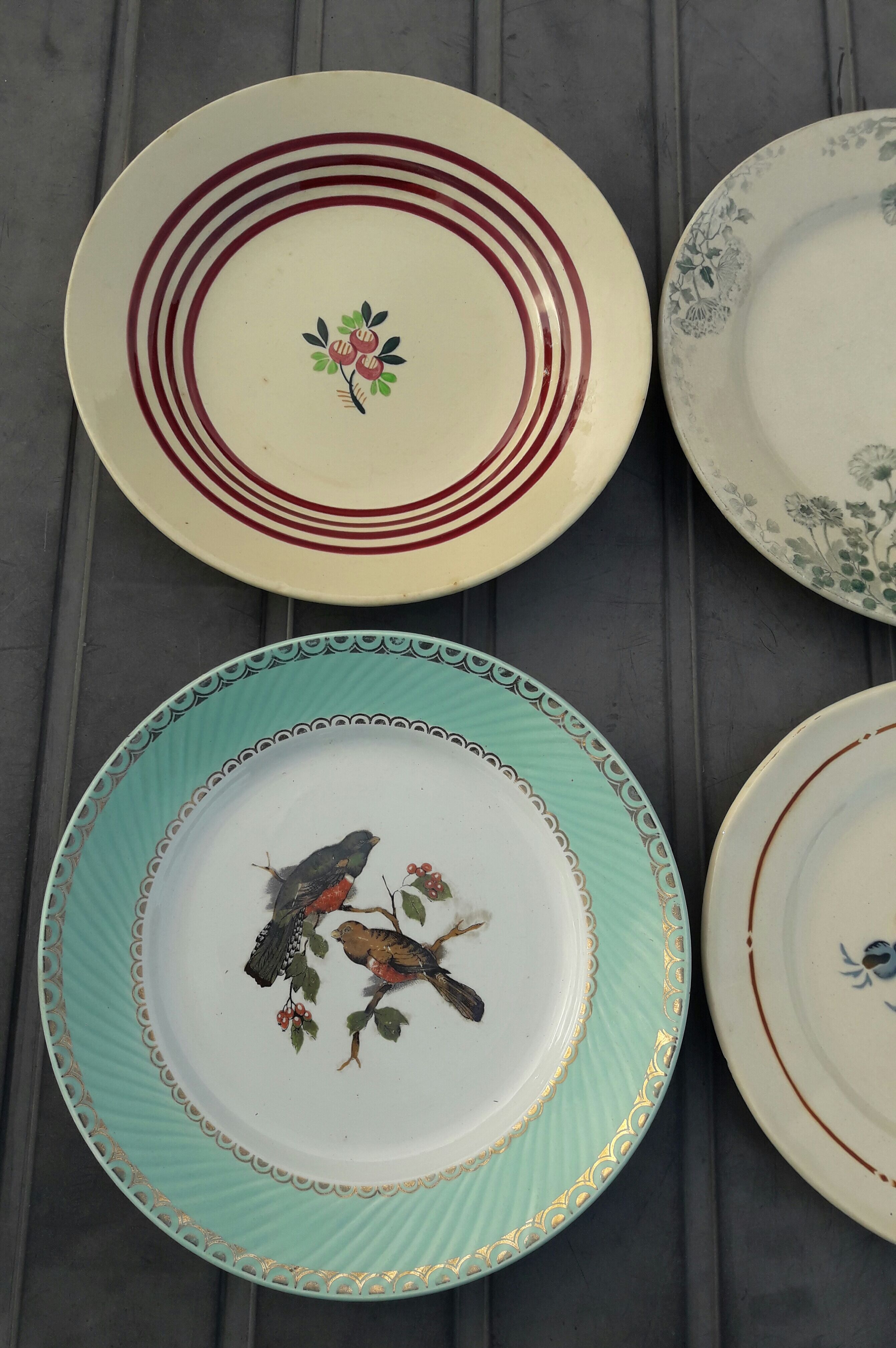 Set of 6 different flat plates