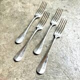 4 fourchettes en métal argenté