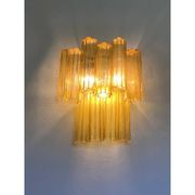 Applique murale contemporaine bicolore ambre "Tronchi" dans le style Venini