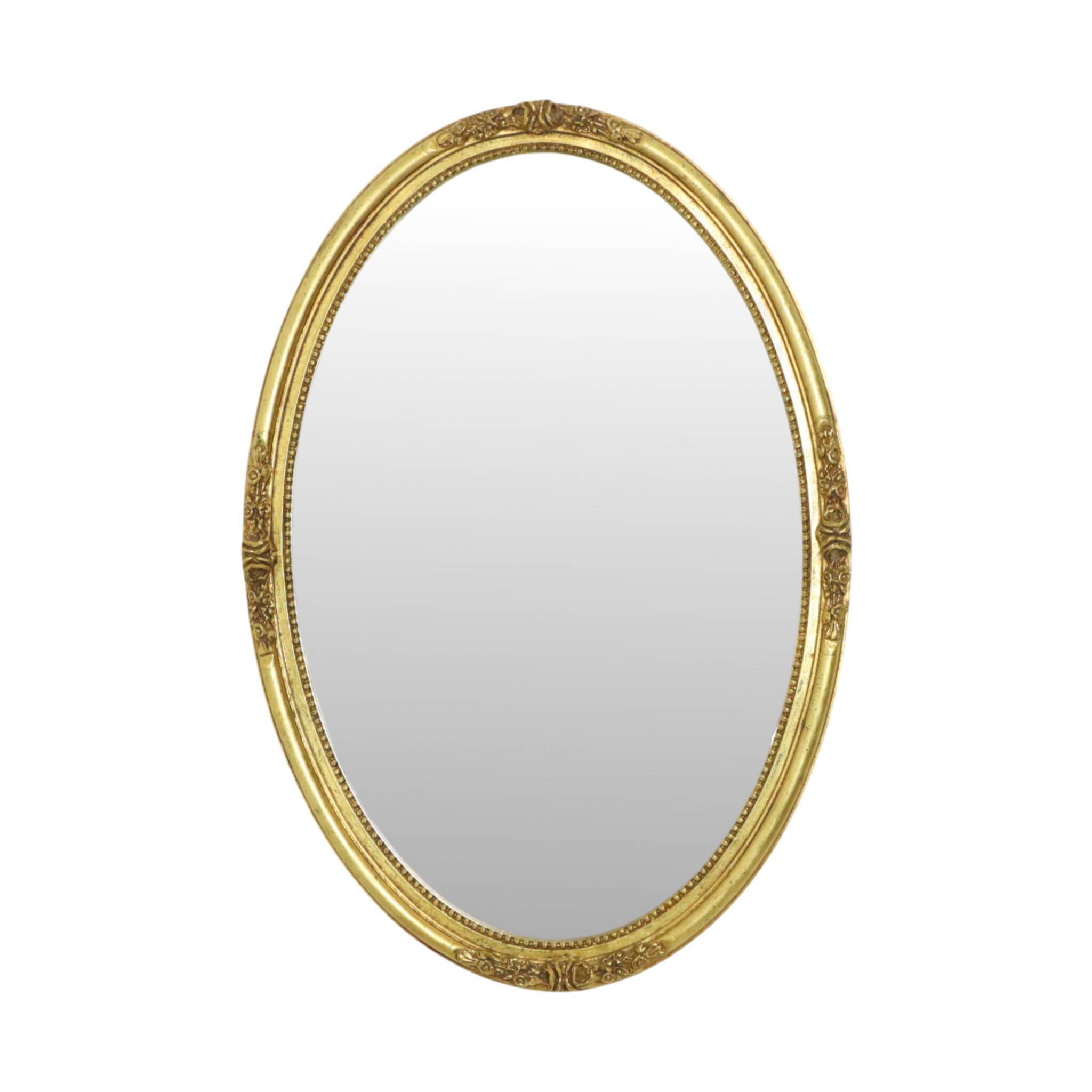 Hollywood Regency Golden Mirror Oval Deknudt Classic