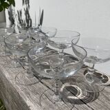 8 antique blown glass cocktail glasses