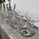8 antique blown glass cocktail glasses