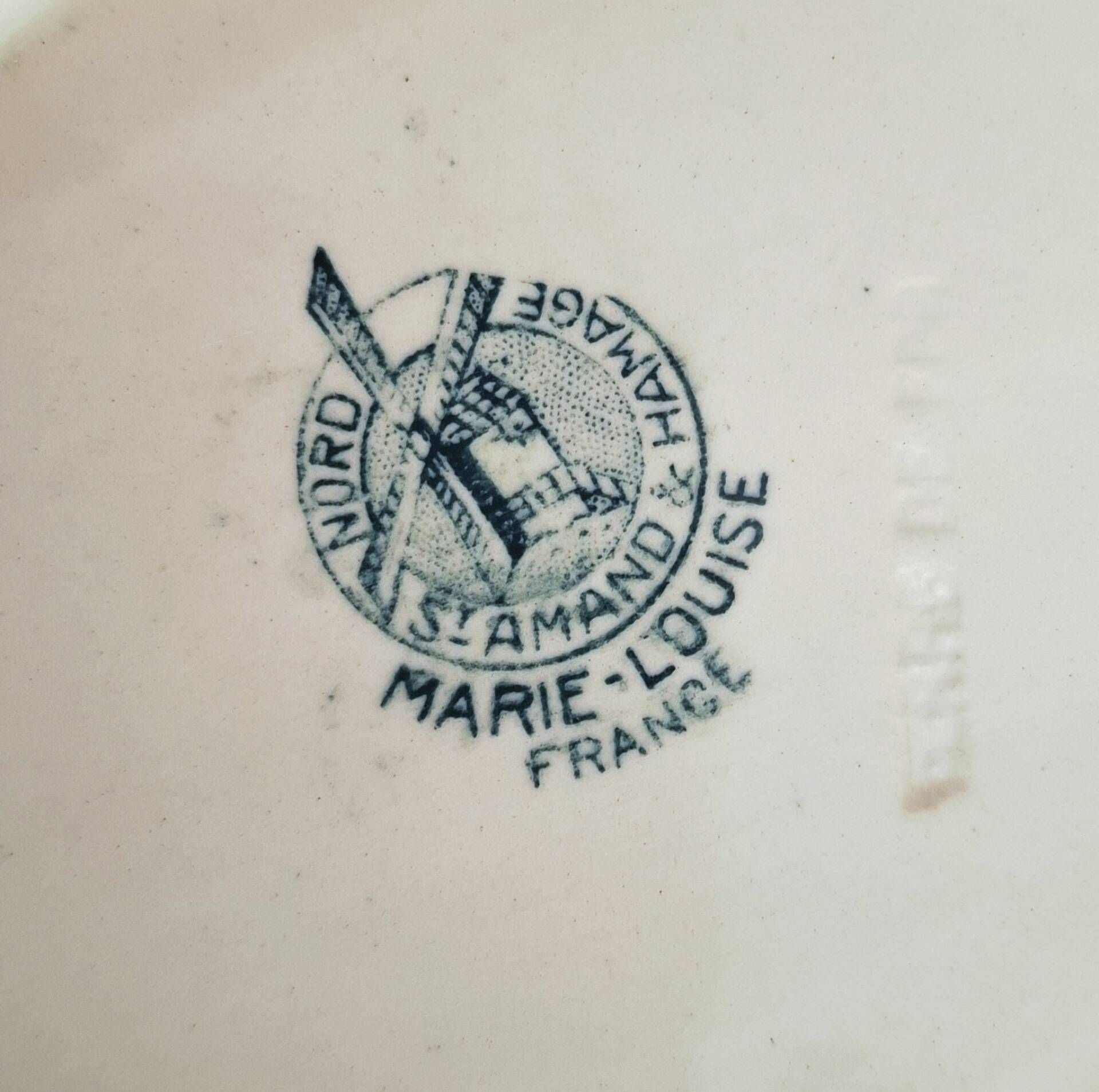 Old butter dish or butter tray in ironstone pottery.