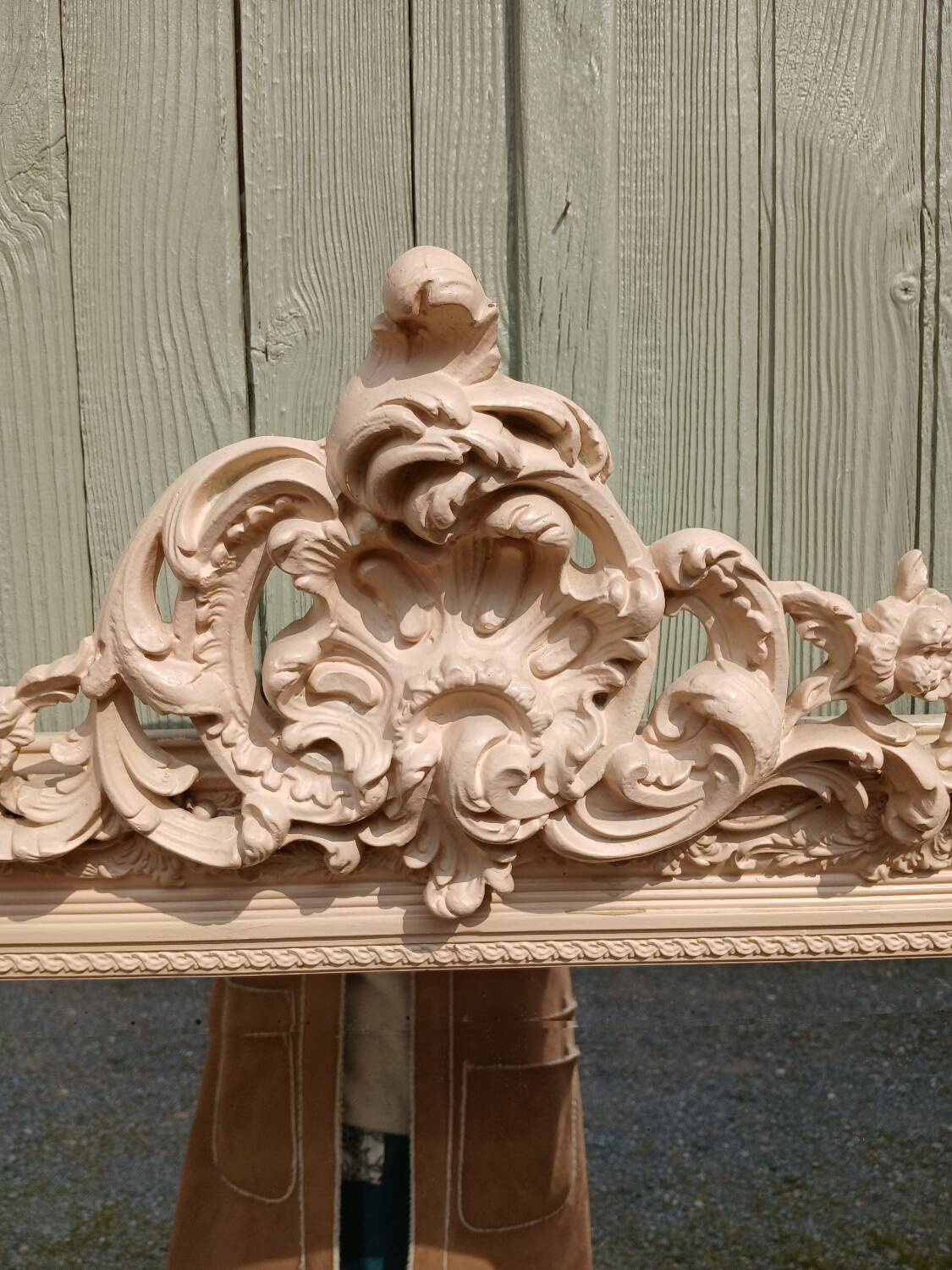 Antique carved wooden mirror