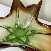 Sculptural blown glass bowl, mid-century.