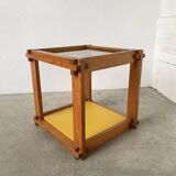 Bedside “cube” side table in pine DLG Regain