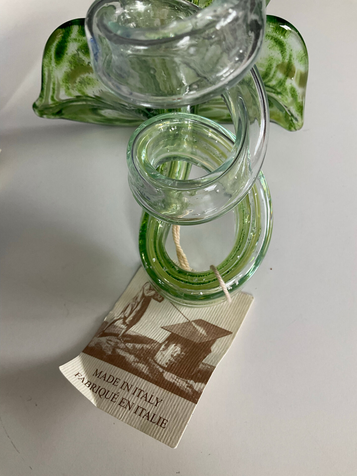 Pair of Murano glass paste candle holders