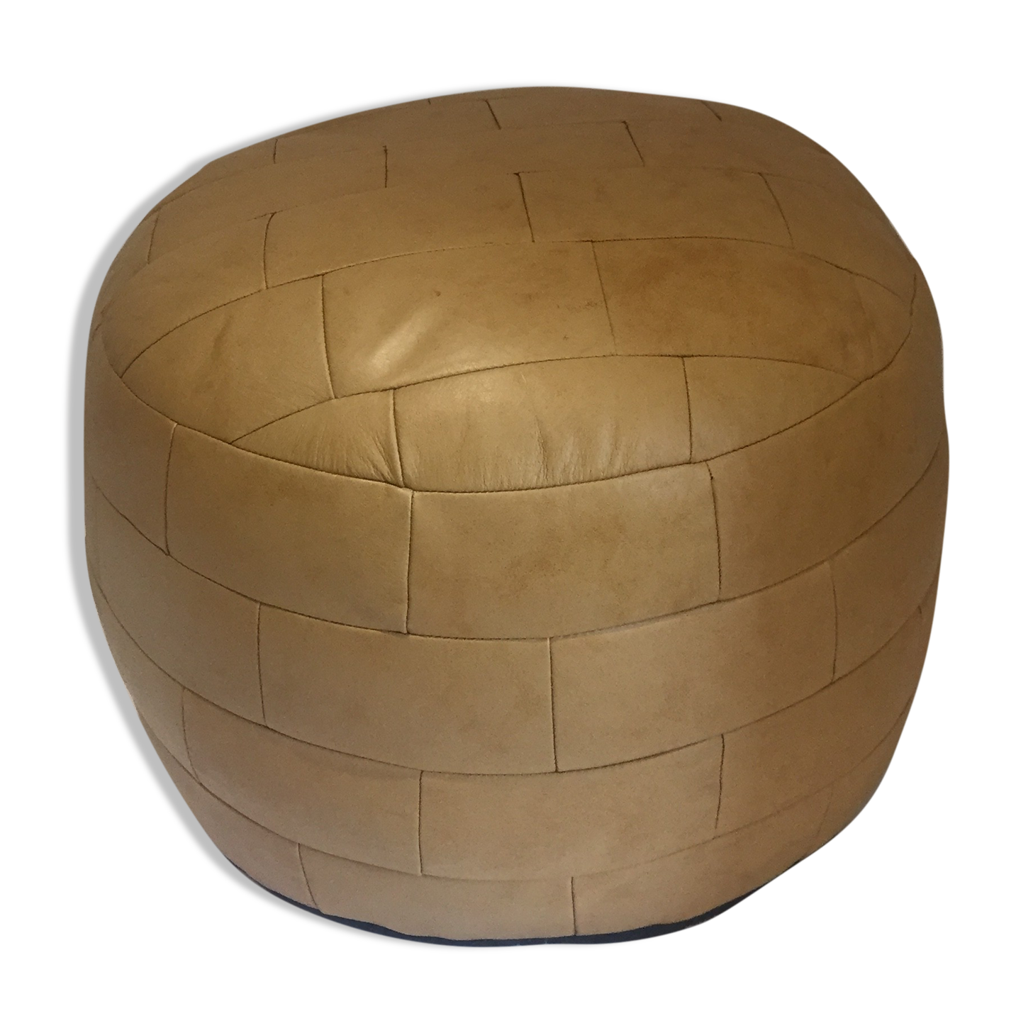 Leather pouf, design year 1970