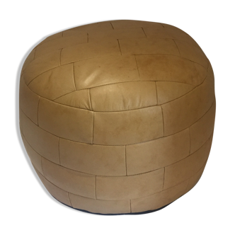 Leather pouf, design year 1970