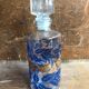 Old bottle bottle glass mold decoration blue sheet & gold + vintage cap