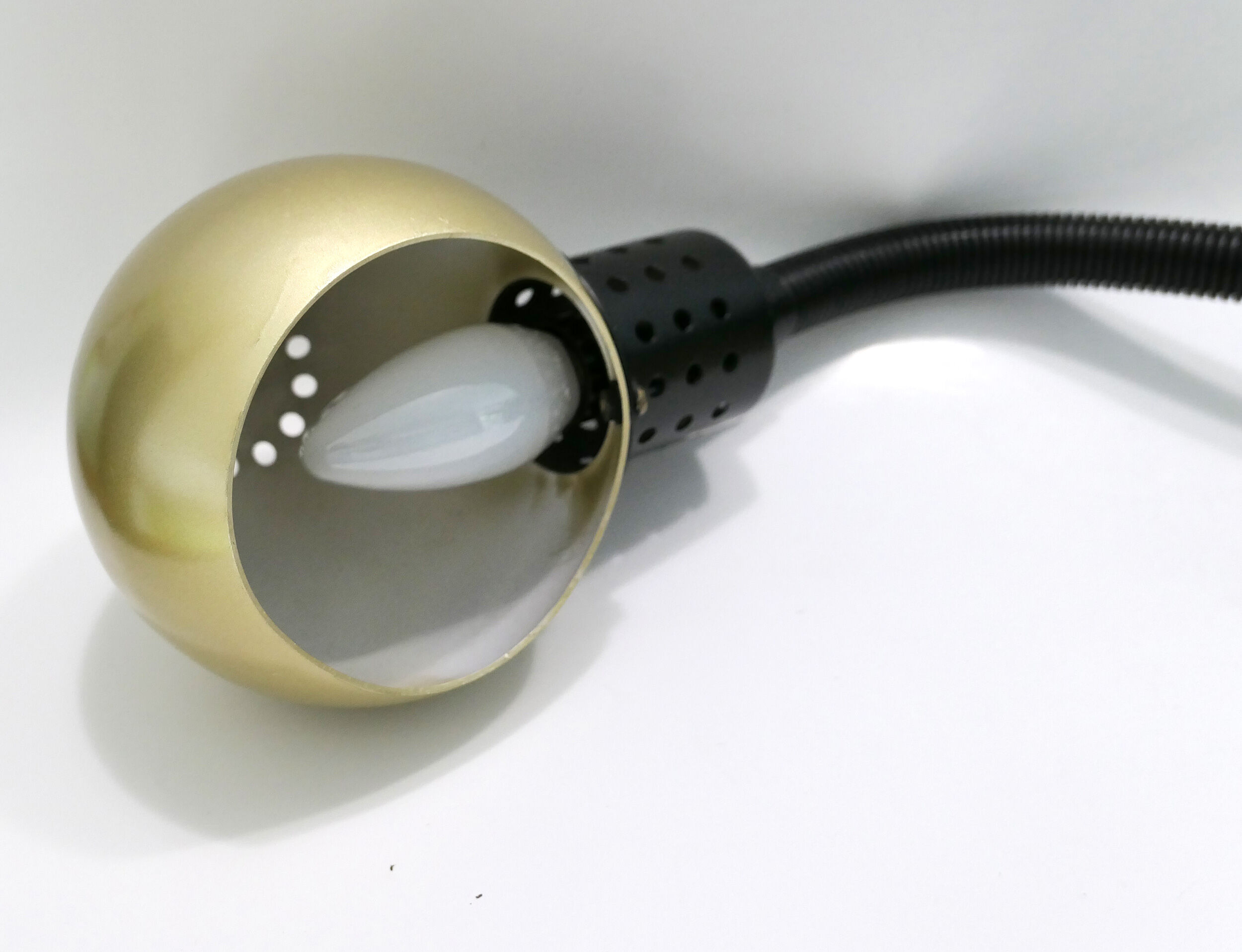 Tablle lamp or desk aluminor 1970's rare golden color