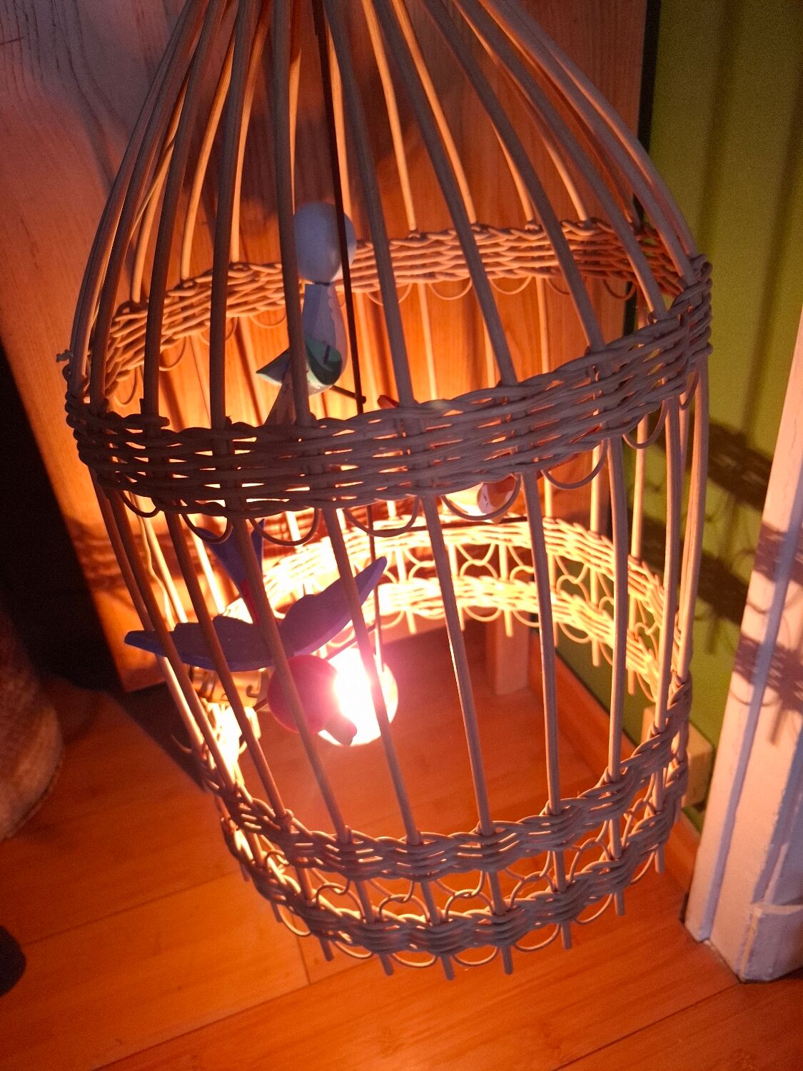 Vintage rattan pendant light from the 1950s and 60s