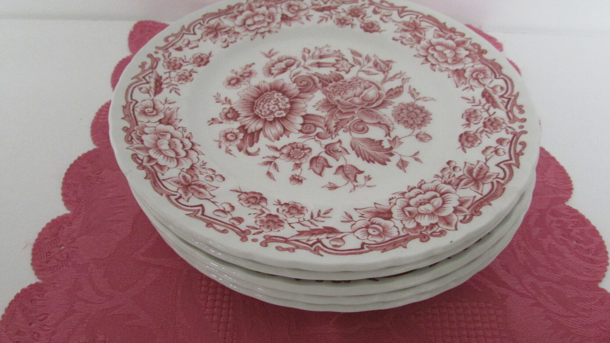 Set of 6 dessert plates vintage " english porcelain "