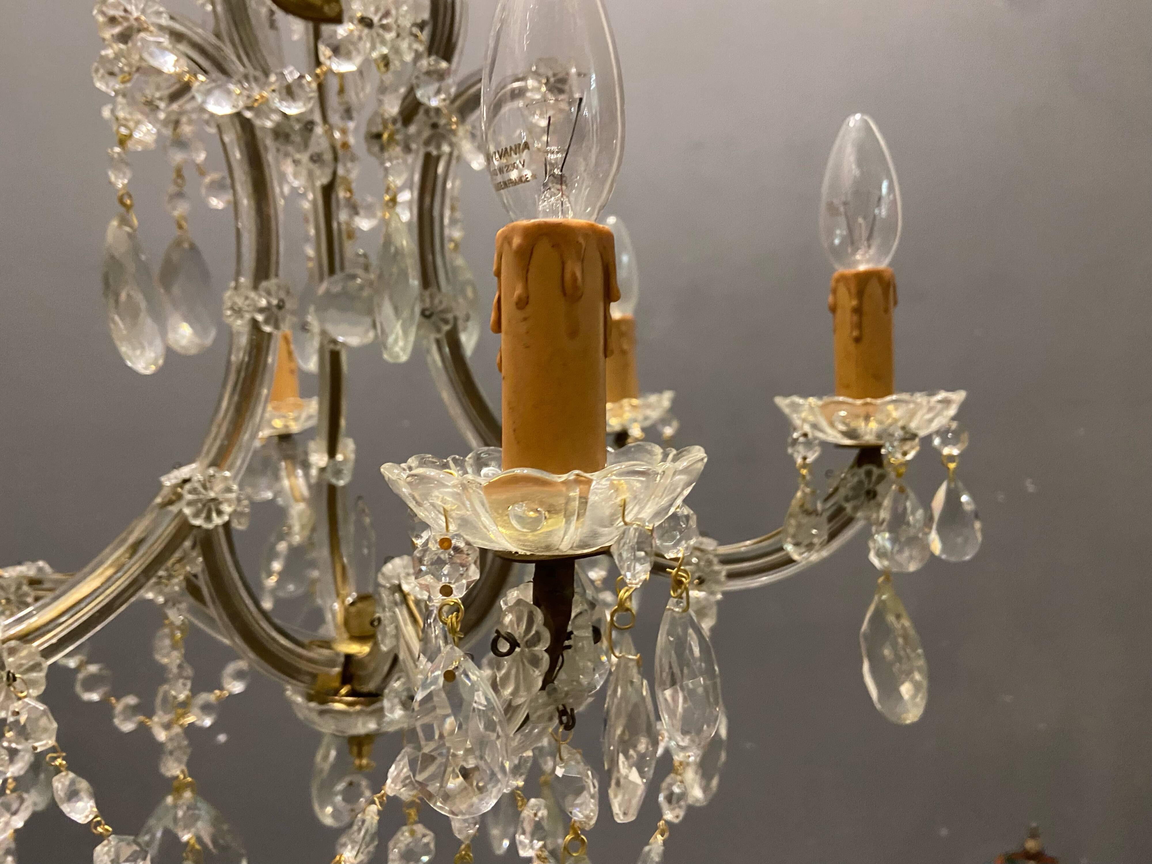 Lustre vintage en cristal 1950