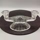 Pair of vintage clear glass candelabras, 2 branches, 1960s
