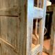 Teak glass notch with light blue patina