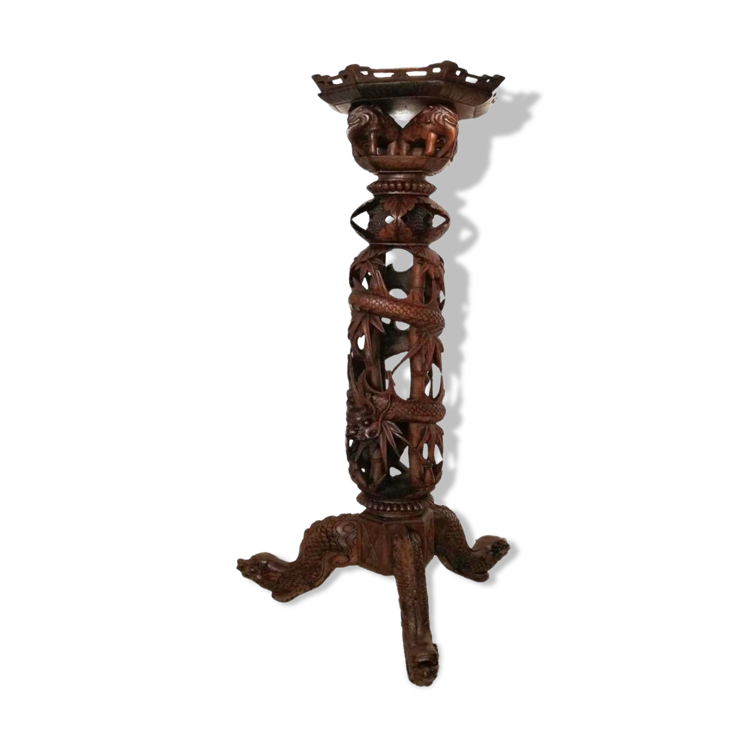 Carved wooden stand - 19th century Qing dynasty - Art furniture