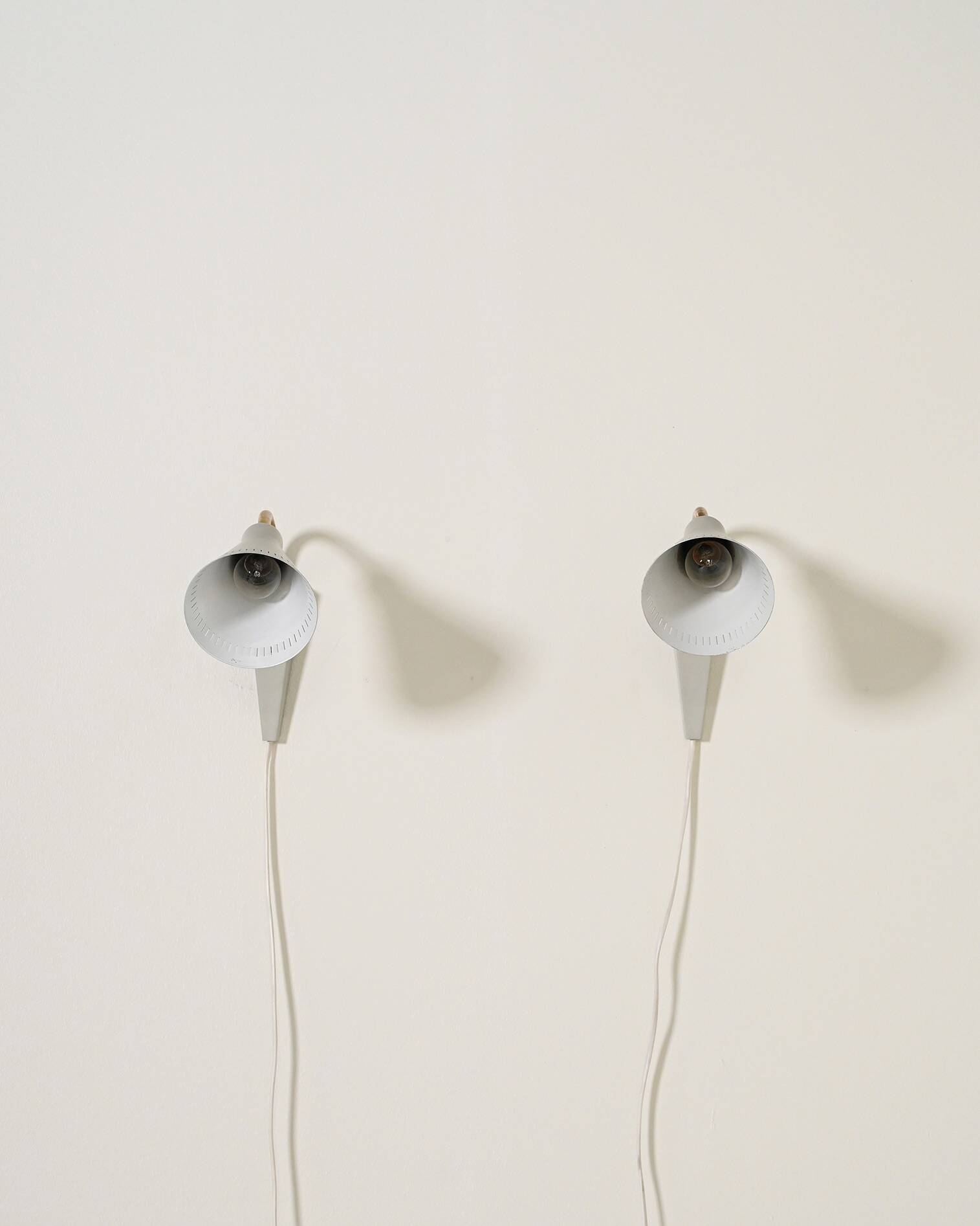 Pair of Scandinavian adjustable wall lamps, '50s