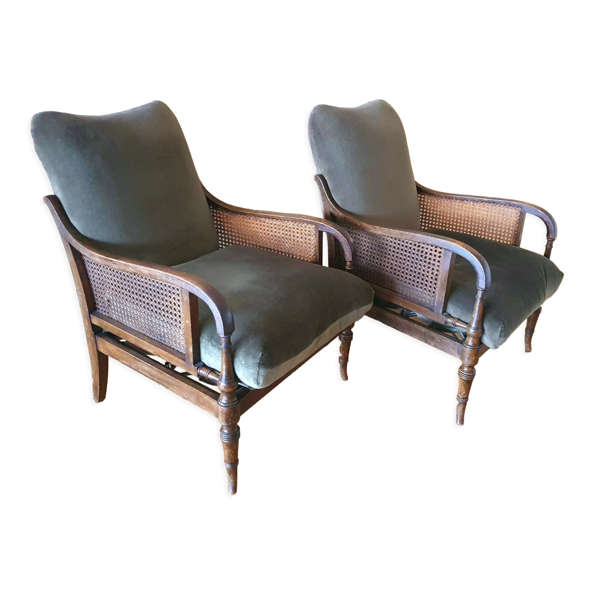 Duo of armchairs English style 1960