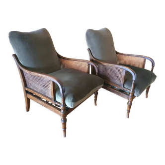 Duo of armchairs English style 1960