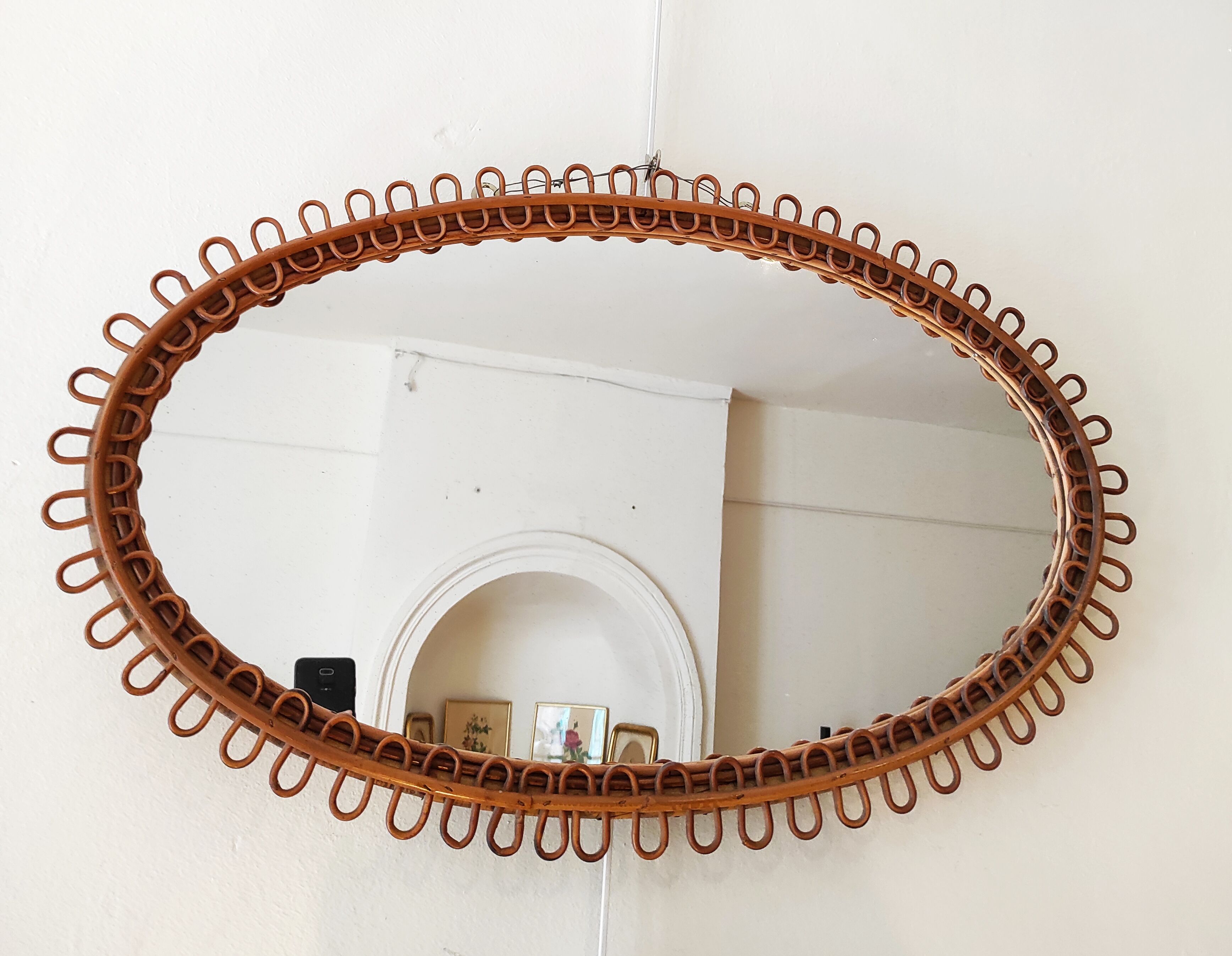 Rattan mirror