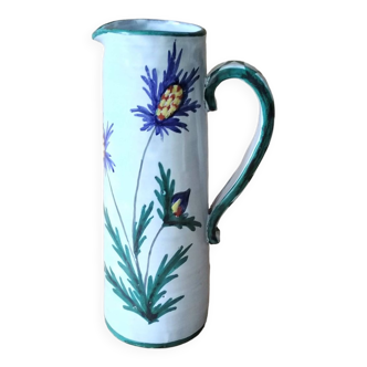 Pitcher decorated with thistles r.rouma vallauris