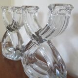 Pair of vintage crystal candlesticks