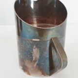 Suite of 3 pitchers in vintage 1970 silver metal