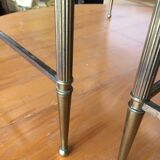 Marble and brass pull out tables