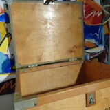 Vintage wooden box Rallye Saint-Germain metal frame