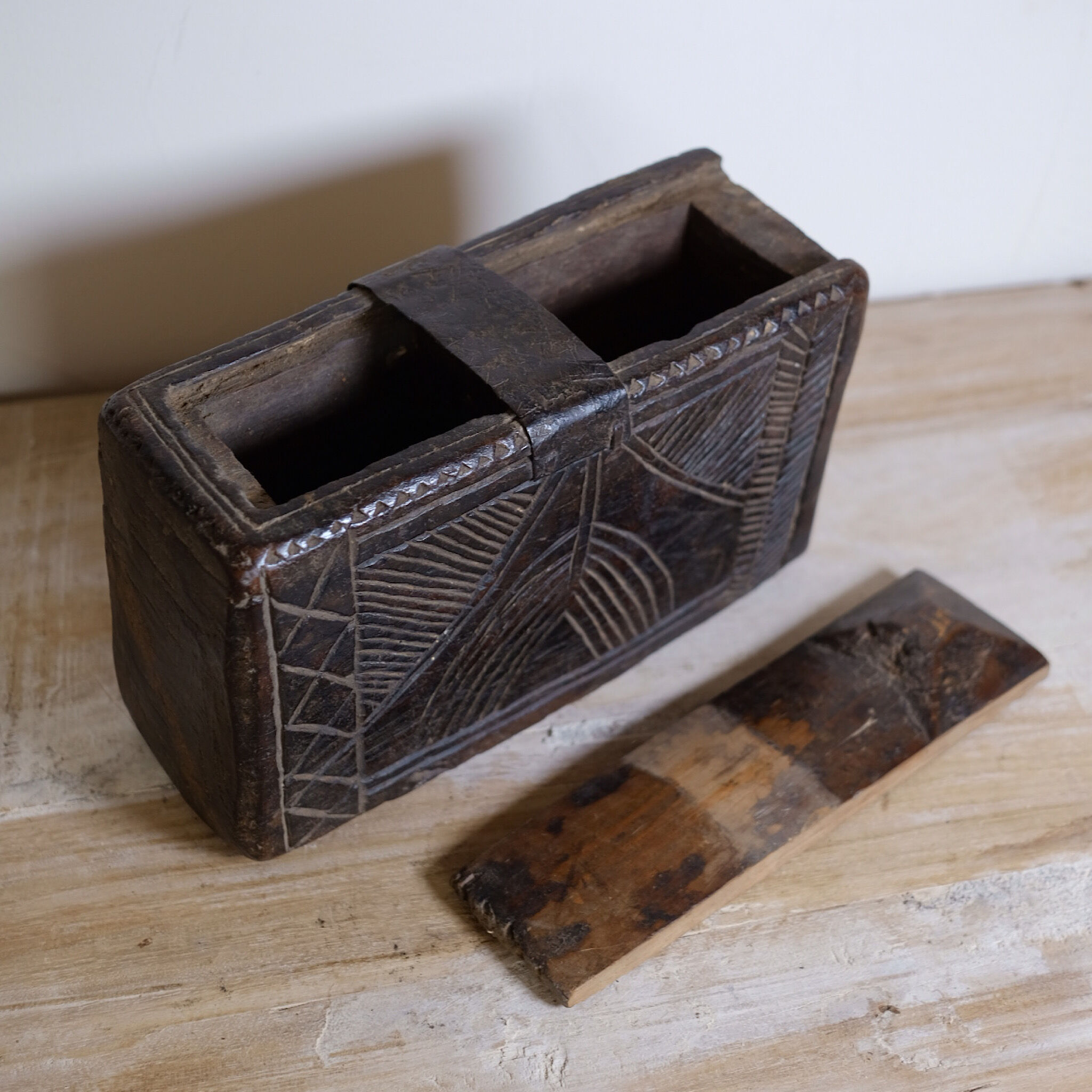 Old wooden spice box
