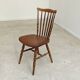Baumann Tacoma bistro chair, wood and brown faux leather, 1960.