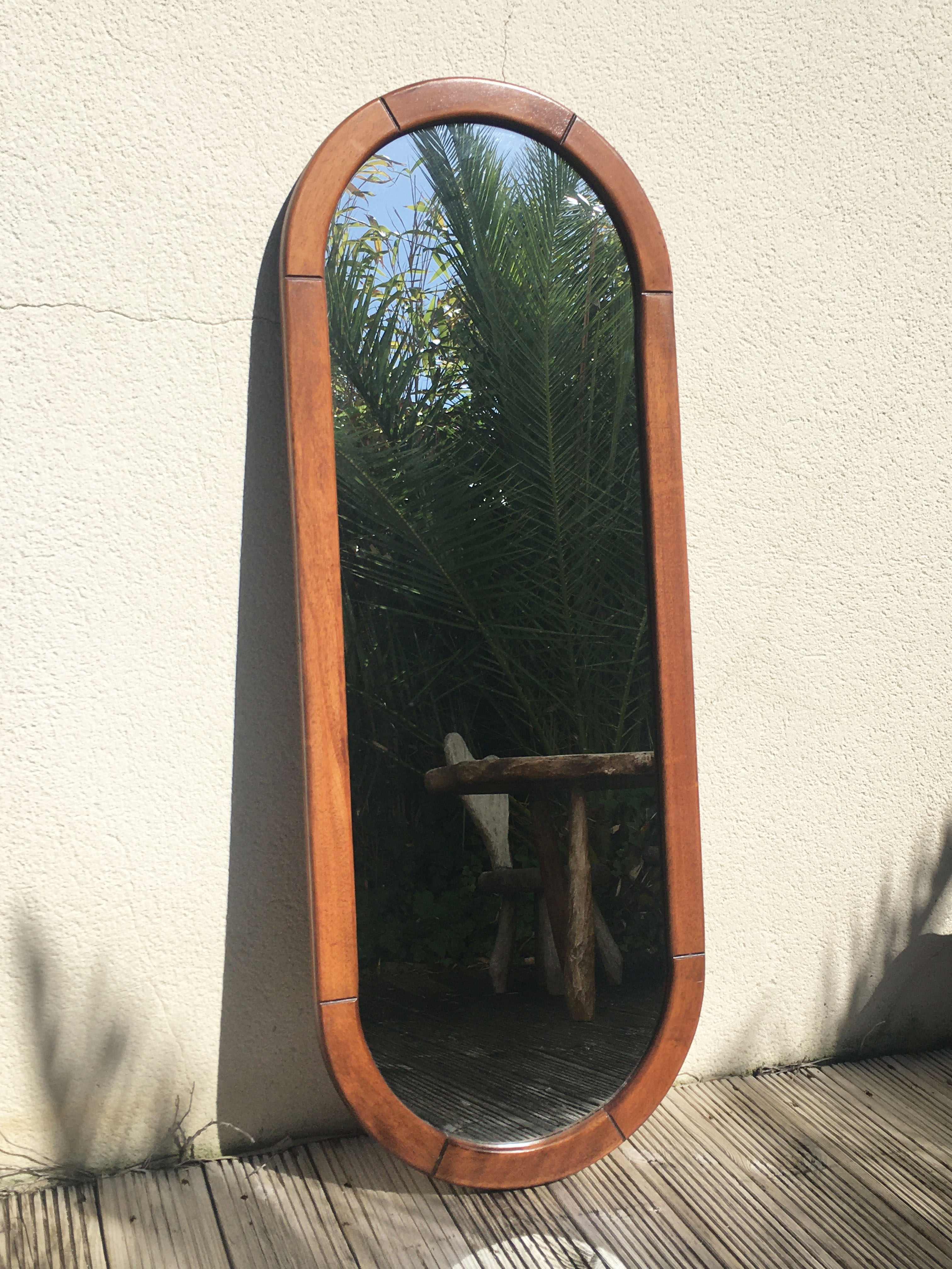 Miroir ovale en bois 148cm
