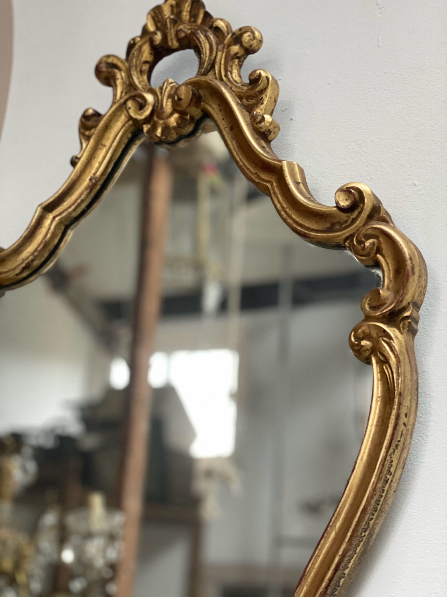 Classic oval gold mirror 75x42cm