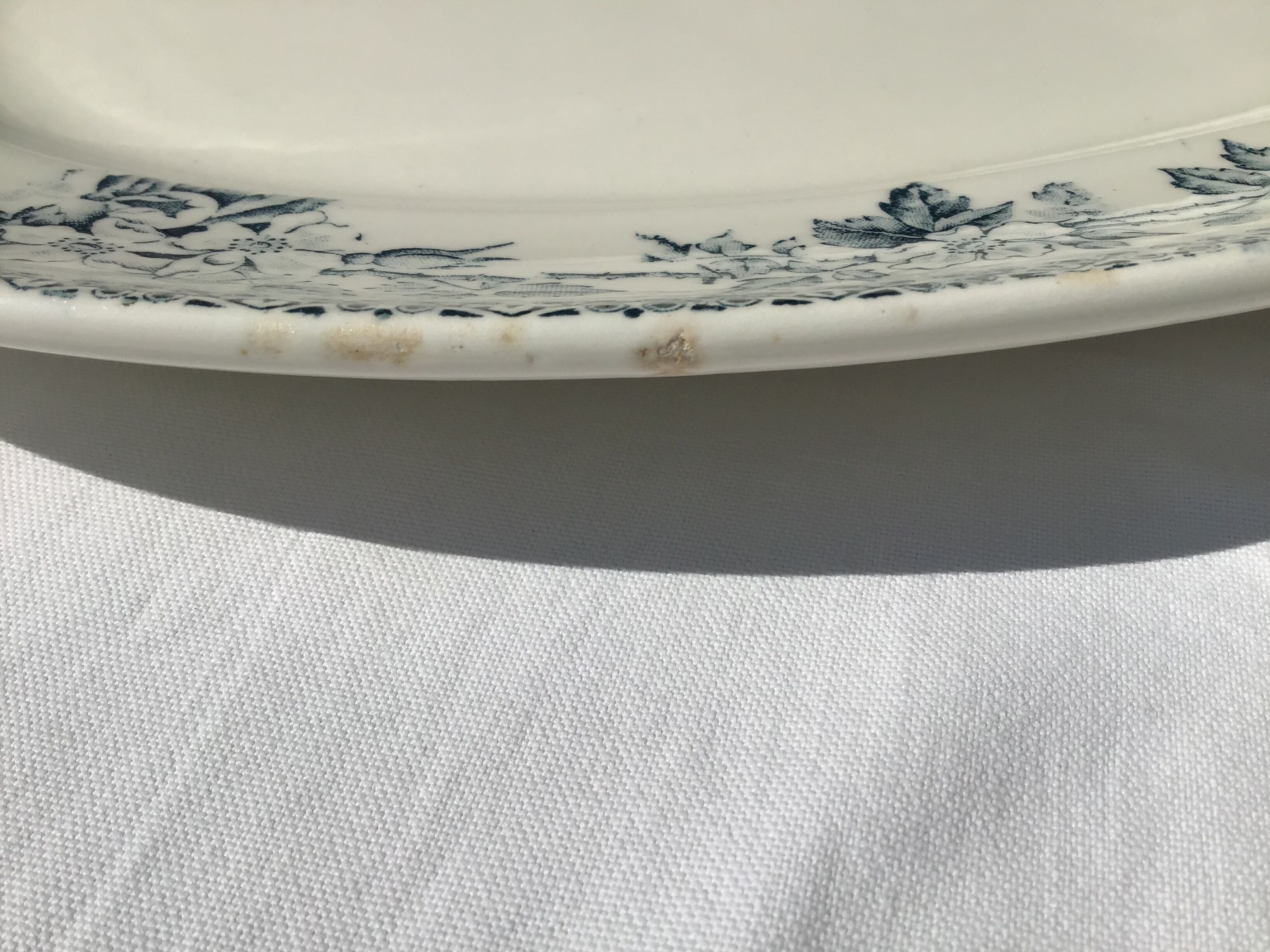 Flat dish grey blue HBCM Guadeloupe