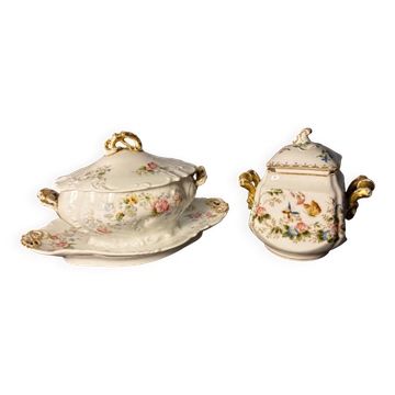 Sauce and sugar dishes Limoges