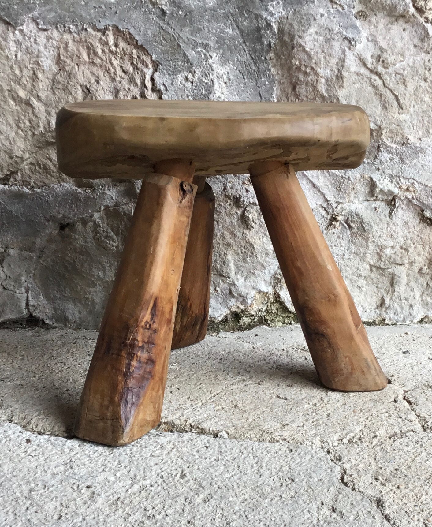 Brutalist tripod farm stool - mid-twentieth century