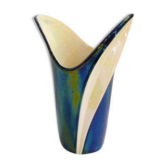 Verceram vase with Pearl glaze and iried oil, 1950 '/1960 '
