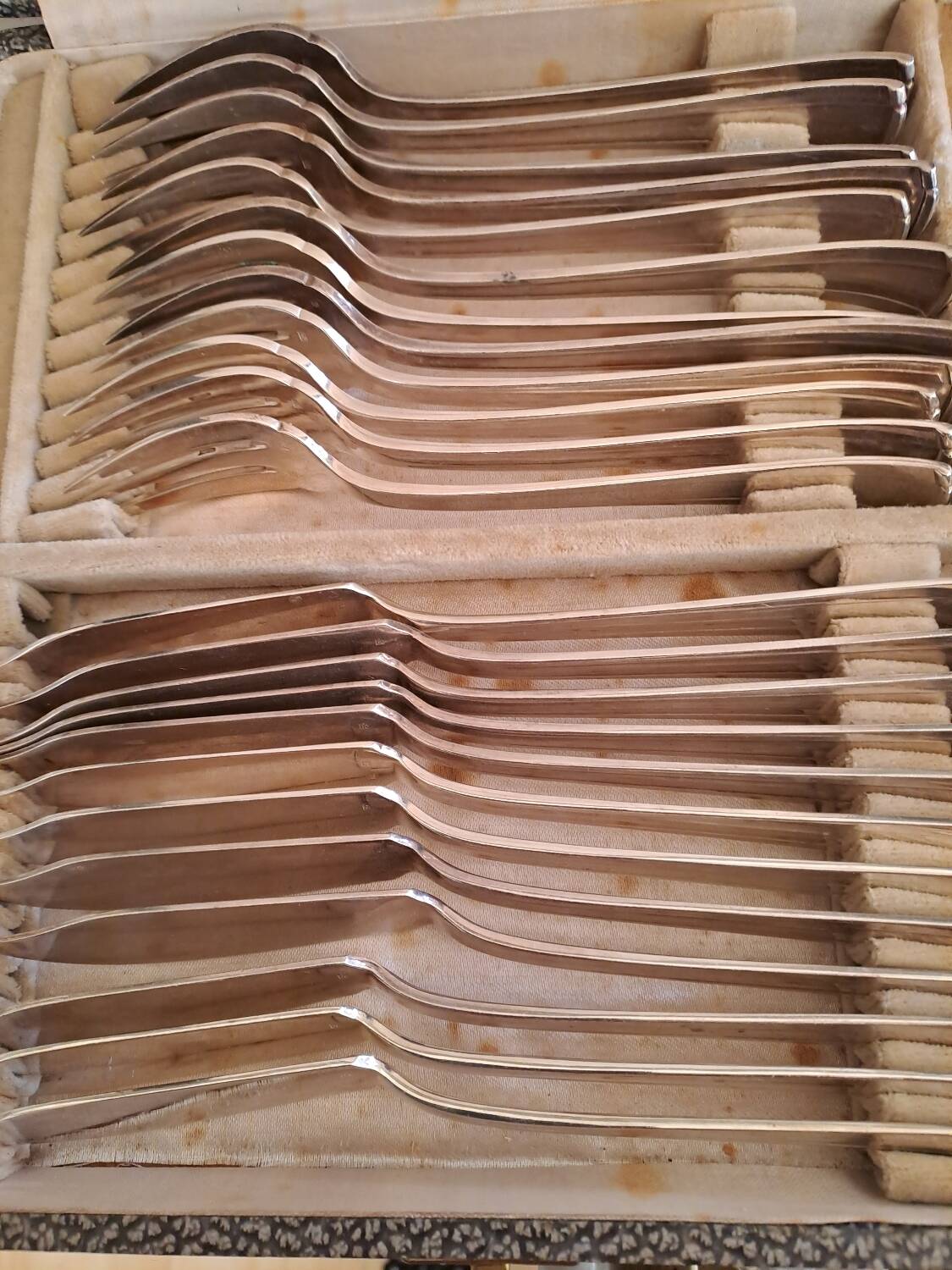 Silver metal fish service