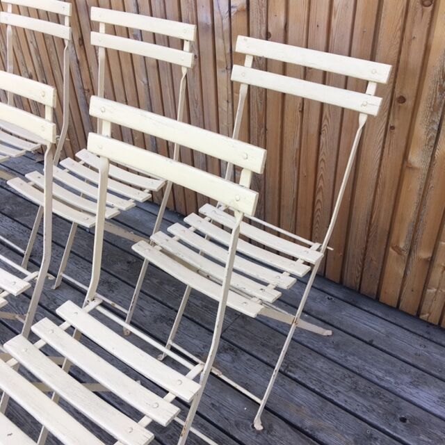 Lot 6 chairs folding garden square