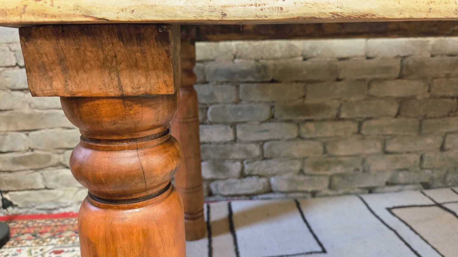 Large solid wood dining table