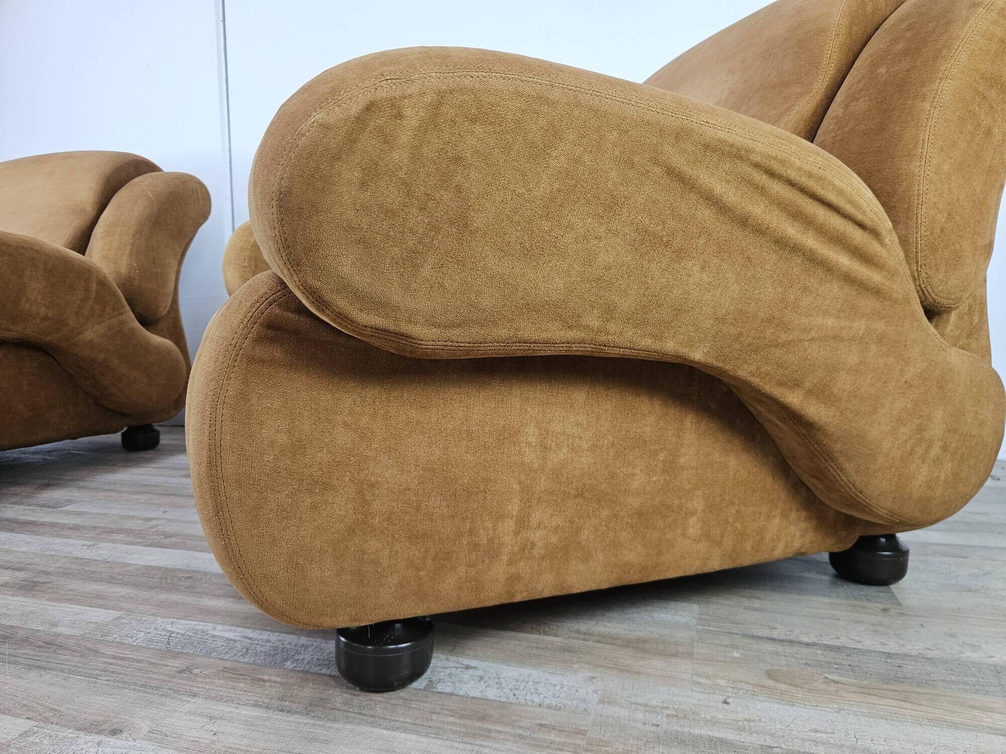 Pair of 1970s fabric armchairs