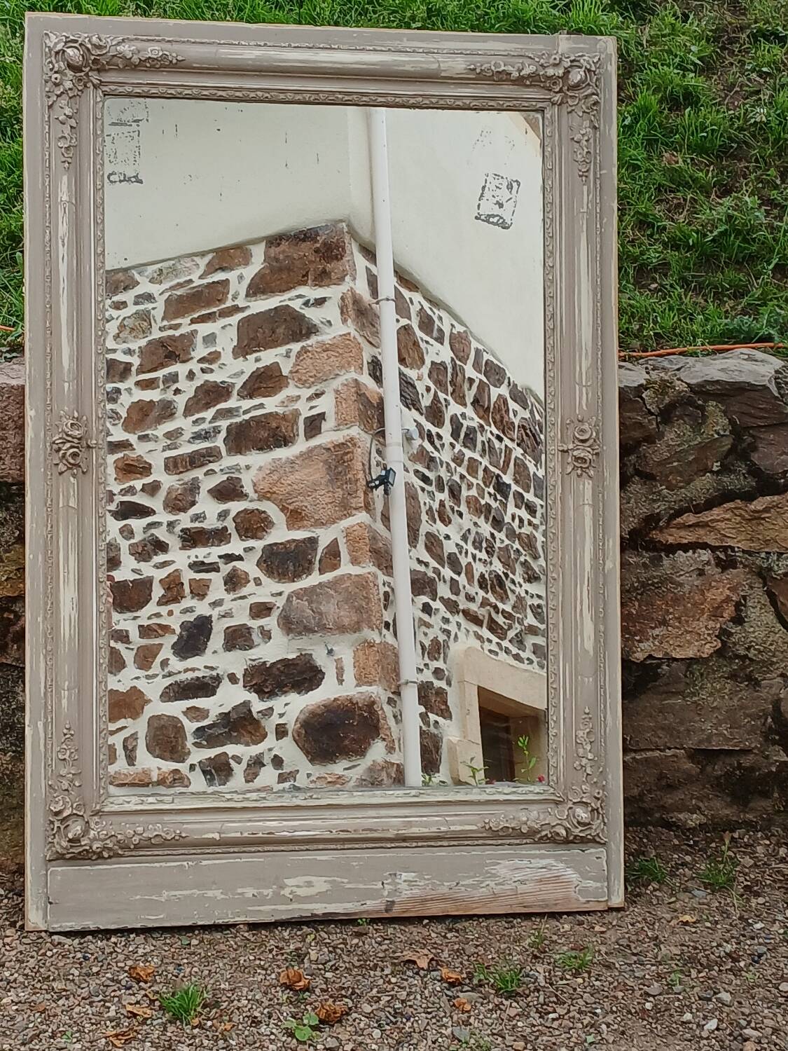 Large antique mirror/wooden frame