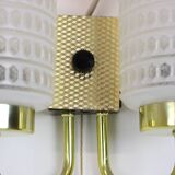 1970s Pair of Two Wall Lamps with Glass Shades, Germany