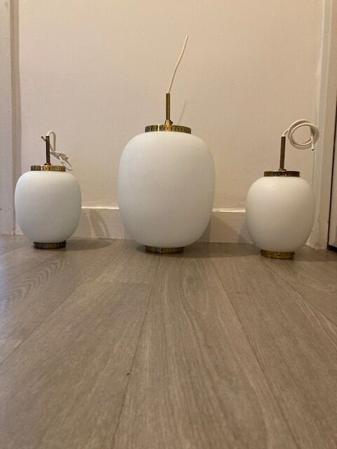 Bent karlby's "kina" glass and brass hanging series for lyfa - 1950