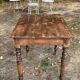 Farmhouse table 80x59cm XIXth century wooden with drawer