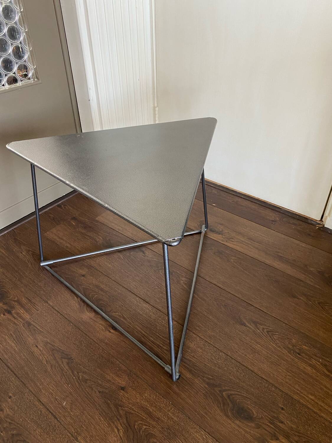 Vintage triangular Niels Gammelgaard Oti 1980s side, coffee table