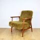 Vintage armchair, 1970s, red fox - high pile Camel